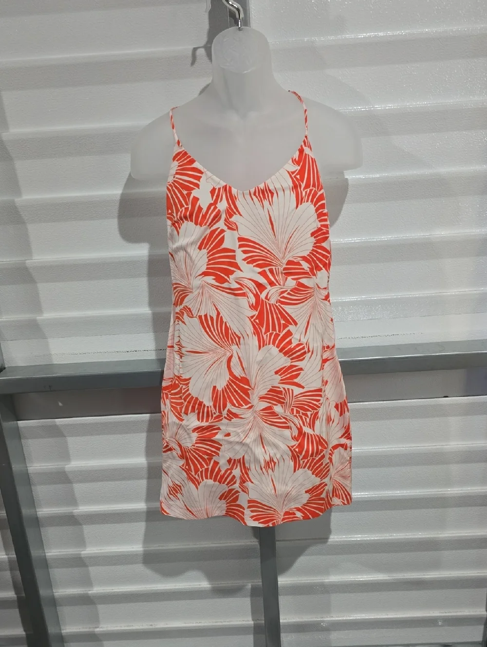J. Crew Orange  and White  Tropical Floral‎ Camisole Mini Dress Size 2